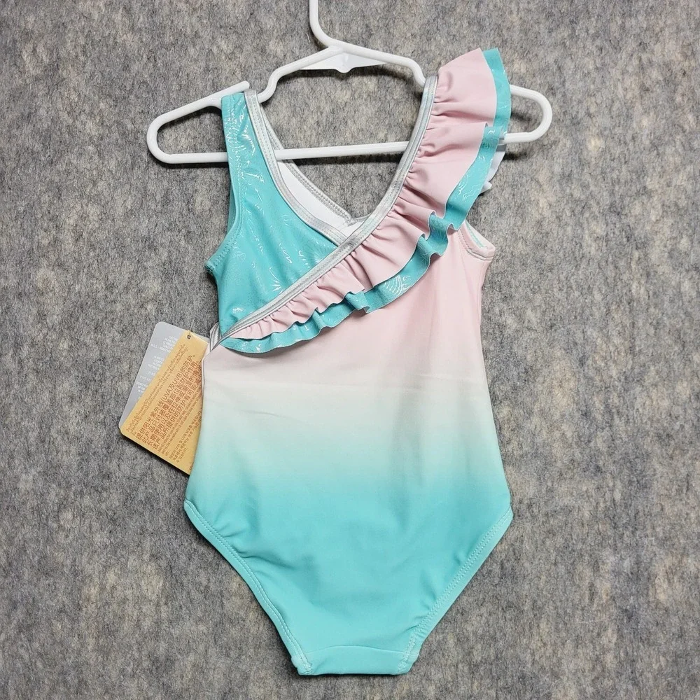 Disney Swimsuit Girls 3 Ariel The Little Mermaid Colorful UPF 50+ Sleeveless